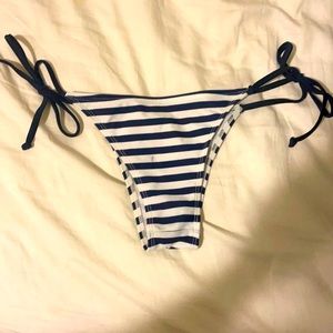 Navy & white striped bikini bottoms